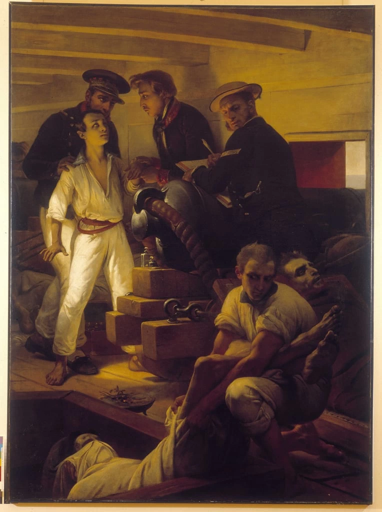  Émile Jean Horace Vernet-211-Il colera a nordo del Melpomene - Palais de Longchamp, Marseille  